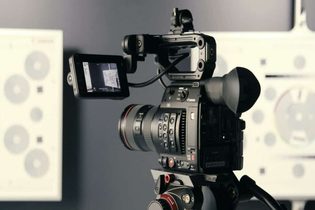 Image of video camera used for creating marketing videos