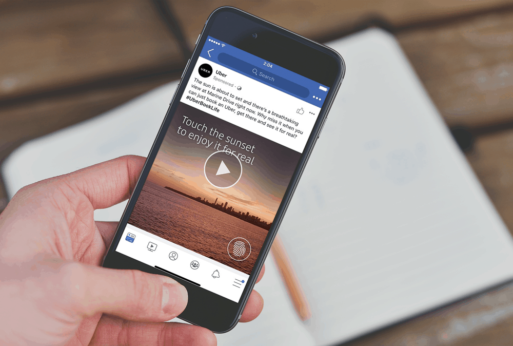 example of a facebook ad on a mobile phone