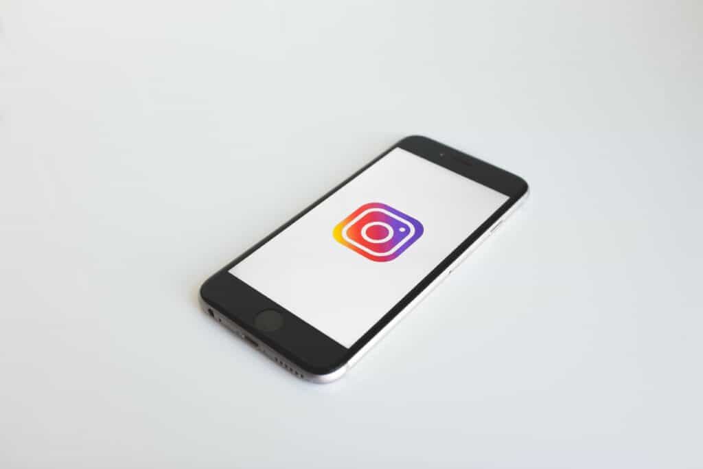 Cellphone showing Instagram icon